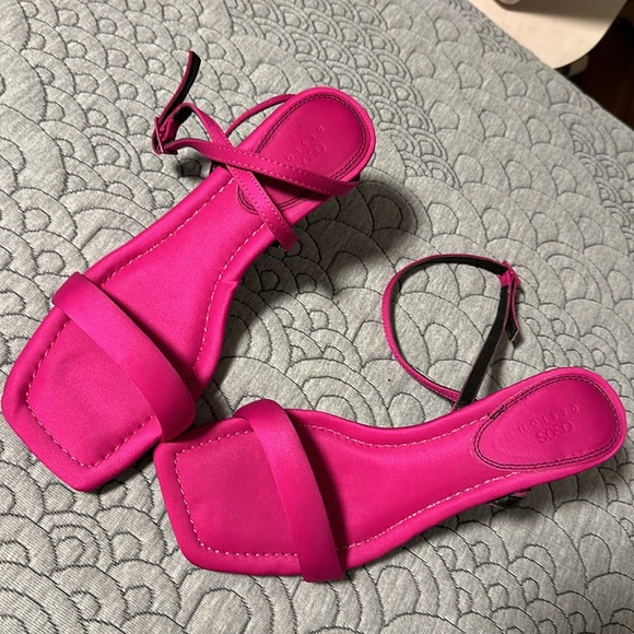 ASOS Design Ankle Wrap Padded Pink Heels, Sz 8 - Picture 4 of 8